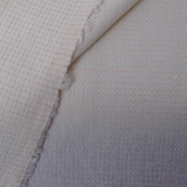 Dyed Yarn Cotton Fabric for Sewing & Quilting, White with Pale Pink ...