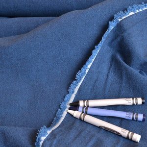 Blue cotton chambrey fabric 