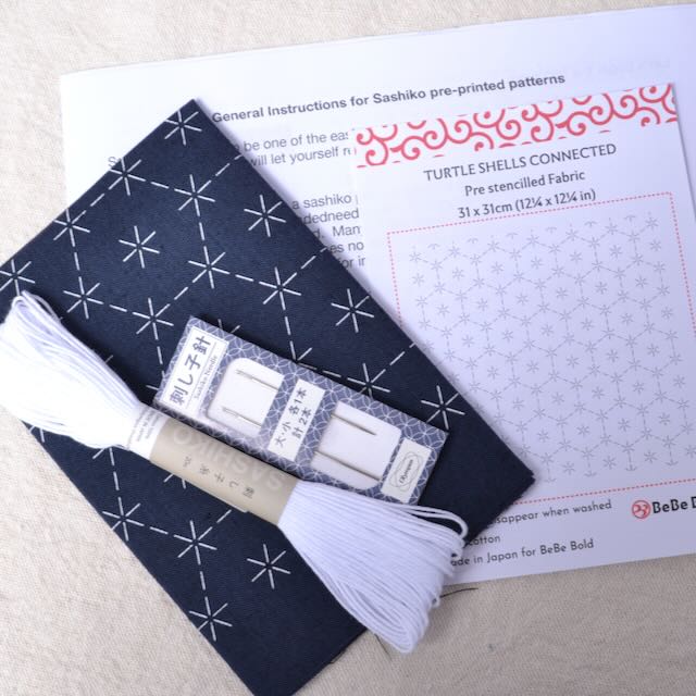 Sashiko Grab and Go Kit: Turtle Shells Connected