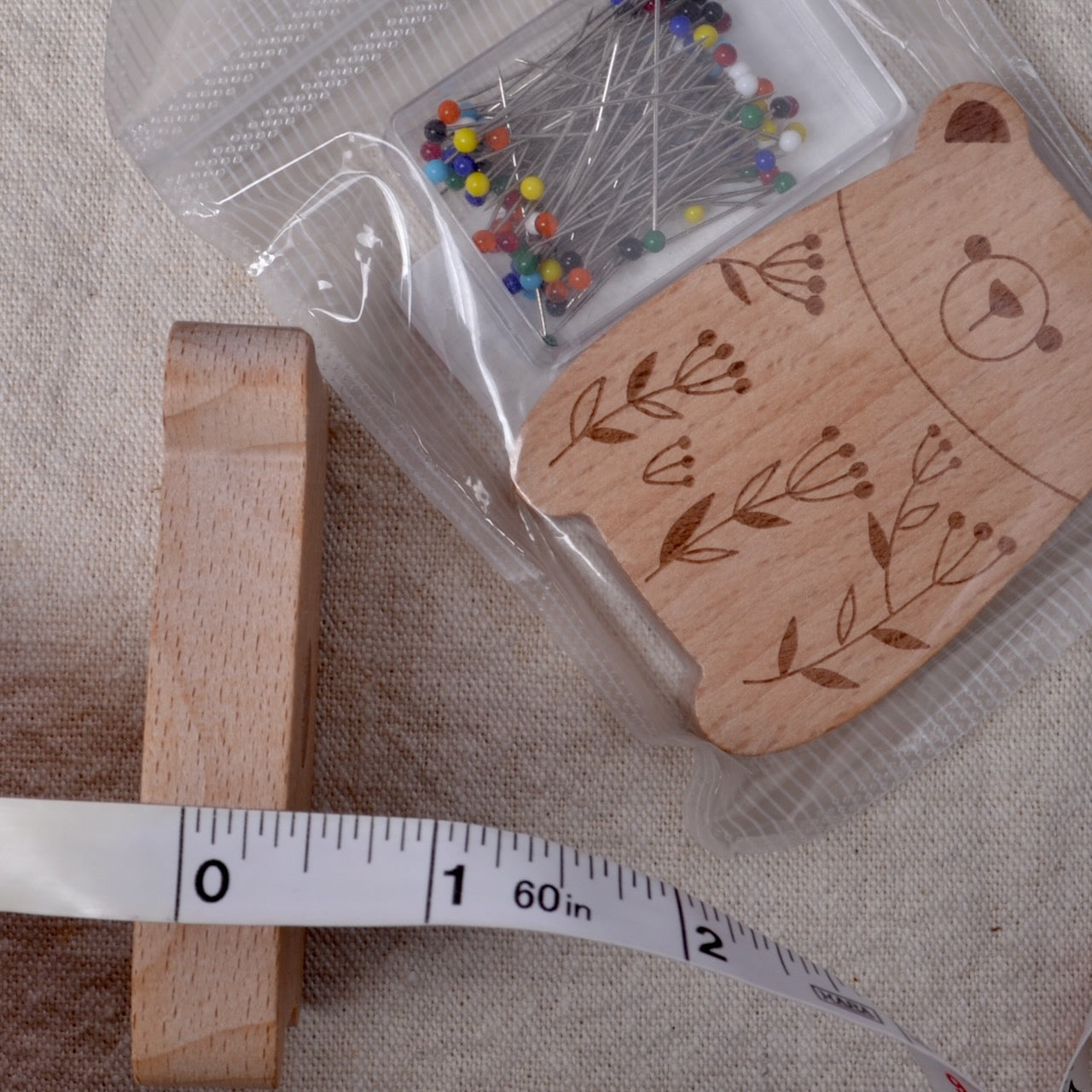 sewing pin magnetic catcher, cute wood bear 