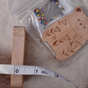 sewing pin magnetic catcher, cute wood bear 