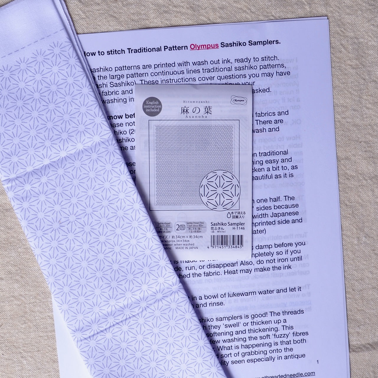  "Asanoha" sashiko pre printed fabric