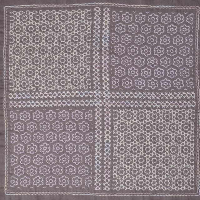Kugurizashi Sashiko Pre-printed Fabric, Florets