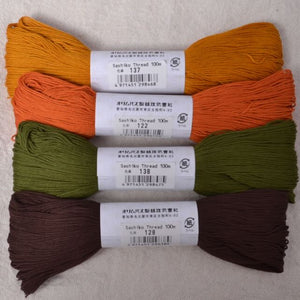 Colours of Autumn, sashiko 100 meter threads