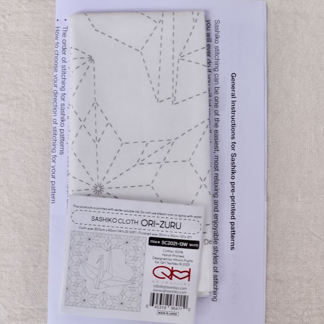Sashiko White Cloth "Ori-Zuru"