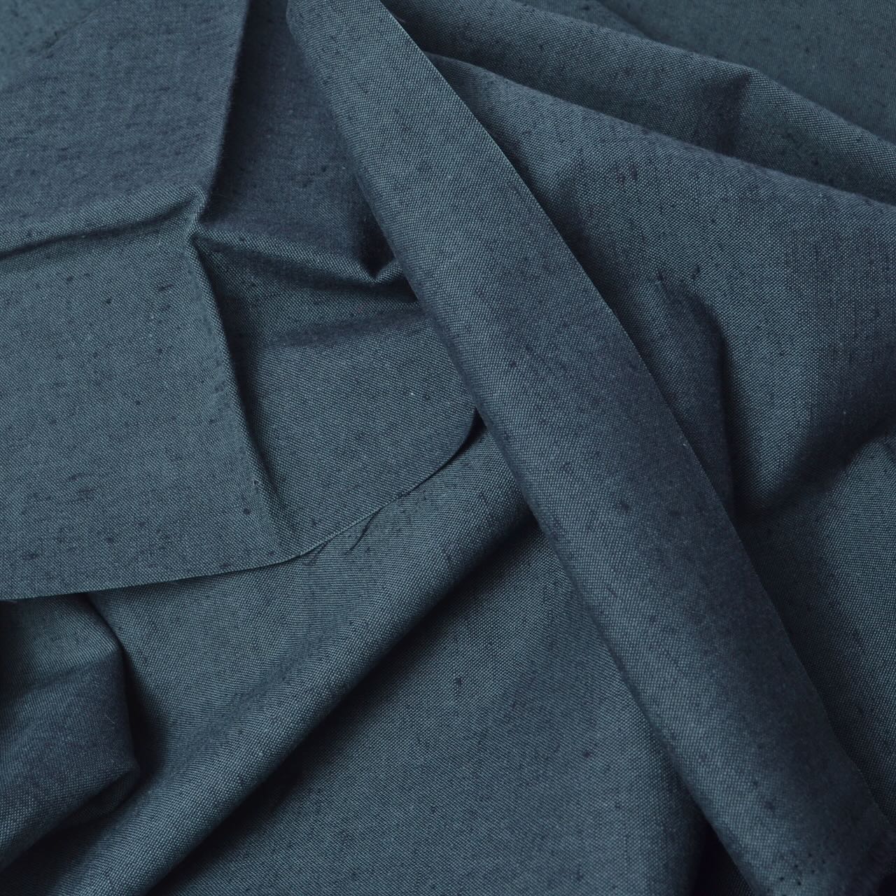 Tsumugi Cotton Fabric, Dark Teal