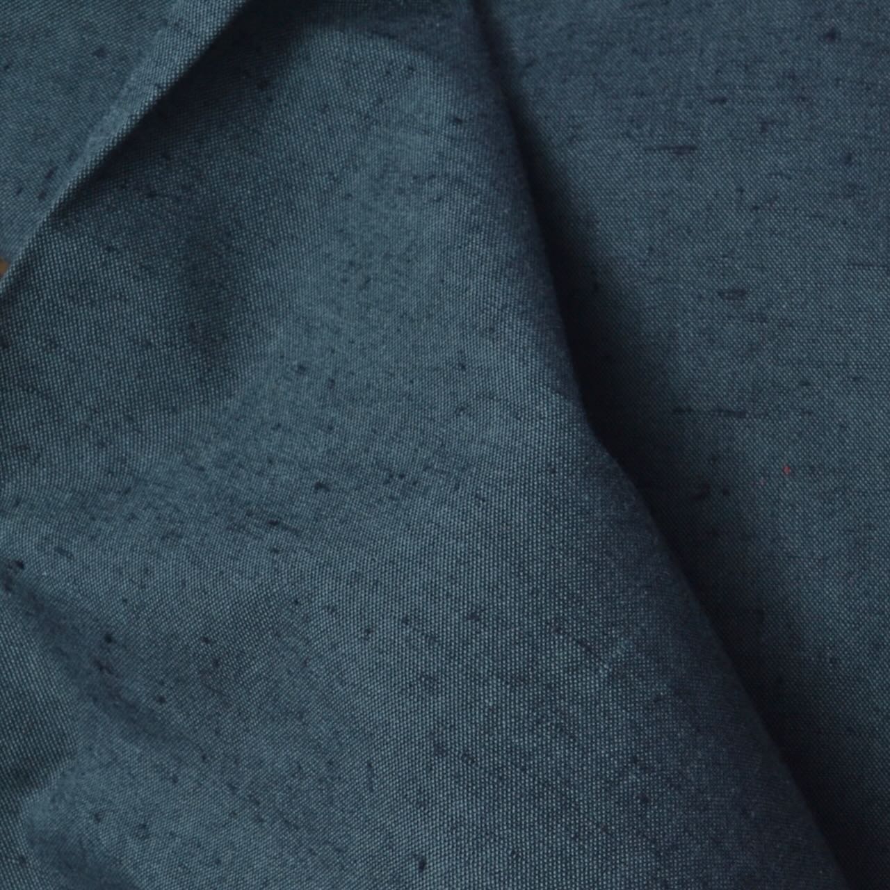 Tsumugi Cotton Fabric, Dark Teal