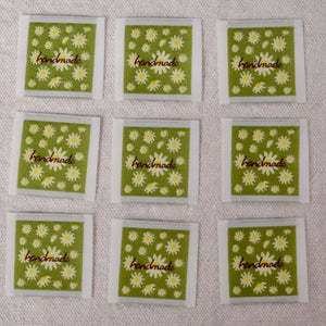 happy little daisy "handmade" labels for sewing  projects