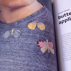butterfly mends in Visible Mending, Repair, Renew, Reuse the clothes you love by Arounna Khounnoraj