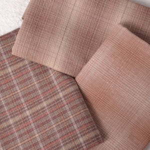Dyed Yarn Cotton Fabric Bundle of 3, Rose Brown