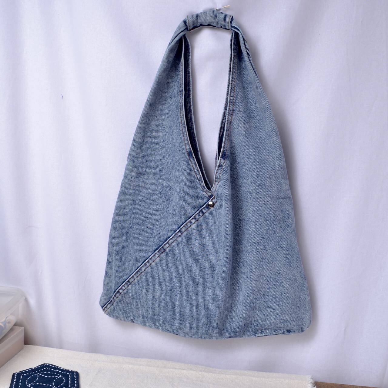 back of denim bag
