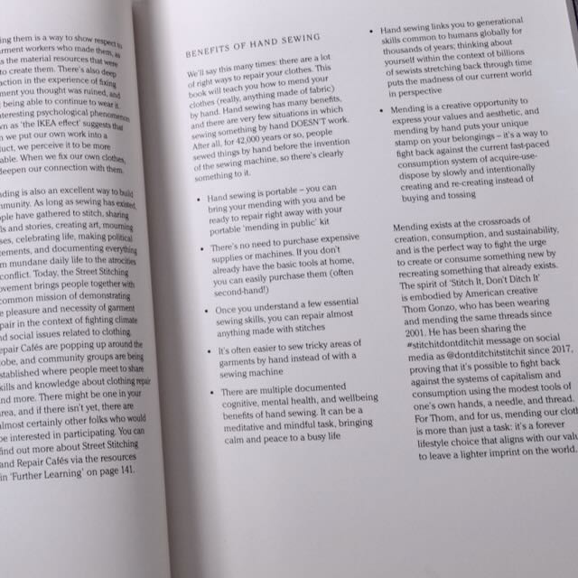 "Stitch it, don't ditch it"  Book