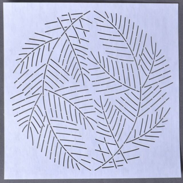 Sashiko Stencil, 8" X 8"  "Pine Needles"