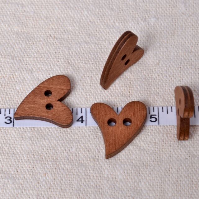 10 Heart Shape Wood Buttons