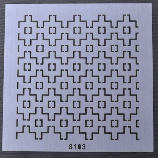 Sashiko & Mending Stencil Linked Persimmon Flower Stitch