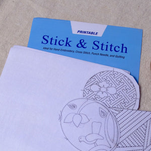 Printable, Dissolvable, Stick & Stitch Product with examples