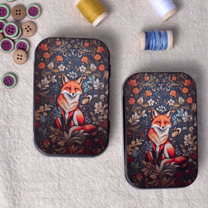 Small Tin "Red Fox in Flowers"
