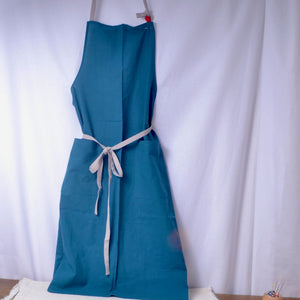 Teal blue cotton apron 