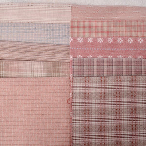 Dyed Yarn Cotton Fabric, 10 Pieces 5" X 21", Assorted Pinks
