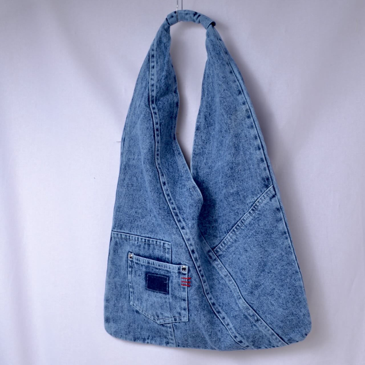 Denim Shoulder Bag Stitching Blank
