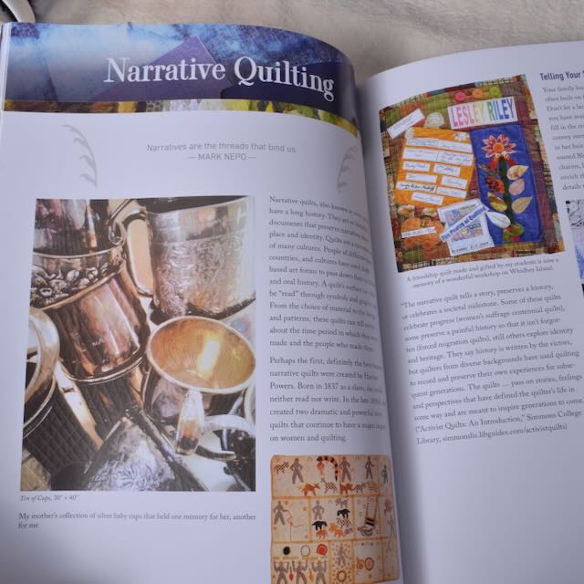  'Narrative Quilting' section in Photo Memory Quilts Book