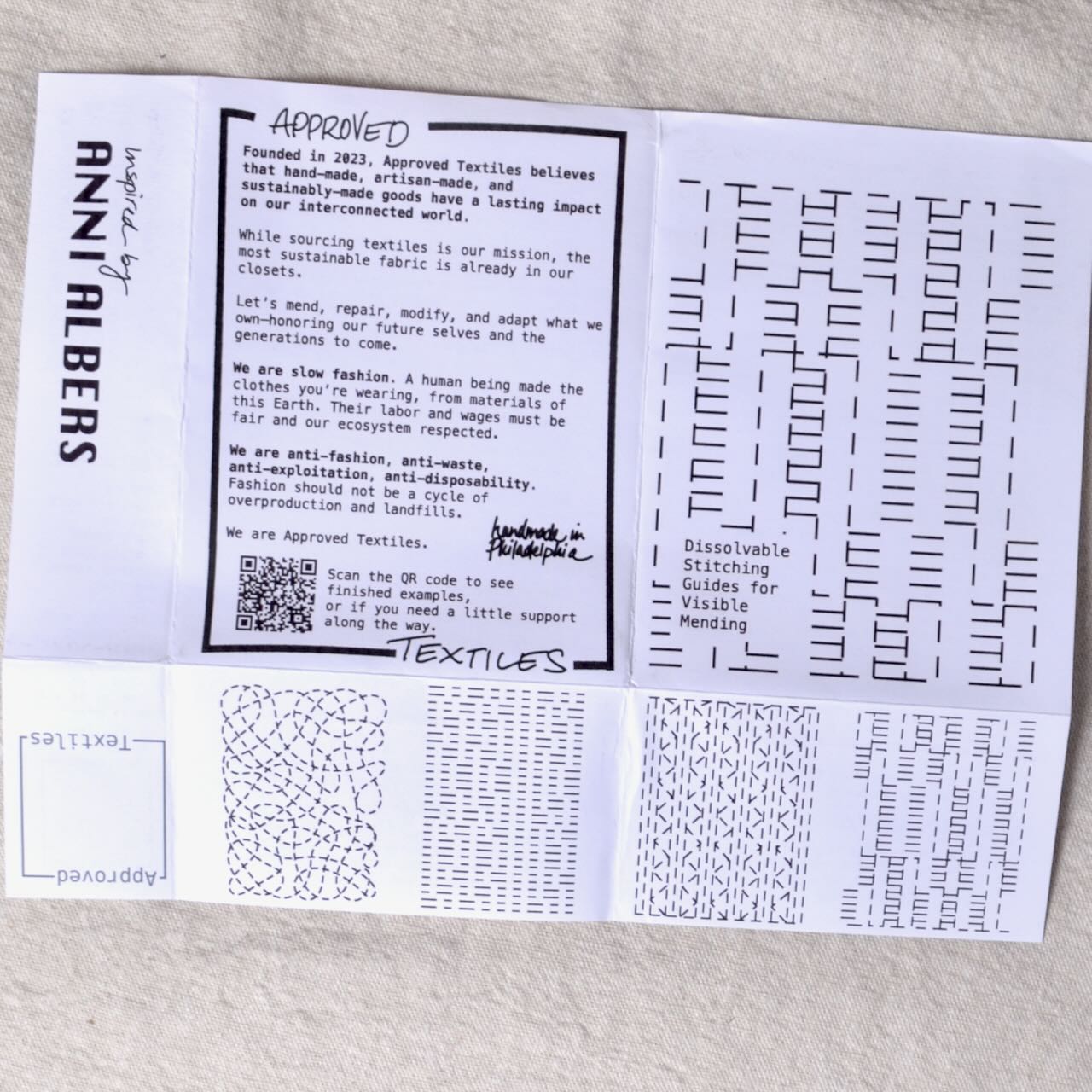 Dissolvable Stitching Guides for Visible Mending 