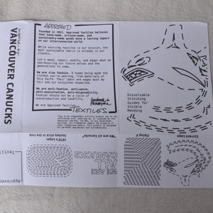 Dissolvable Stitching Guides for Visible Mending "Vancouver Canucks"