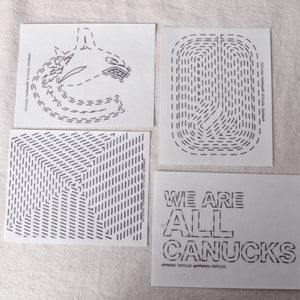 Dissolvable Stitching Guides for Visible Mending "Vancouver Canucks"