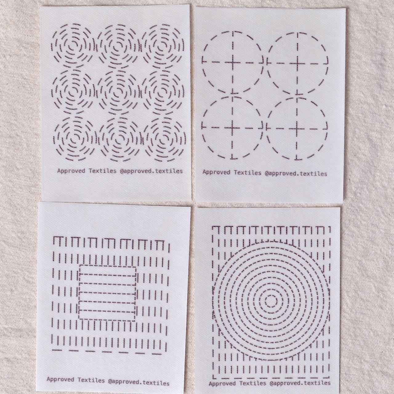 Dissolvable Stitching Guides for Visible Mending "Eva Hesse's Geometric Shapes"