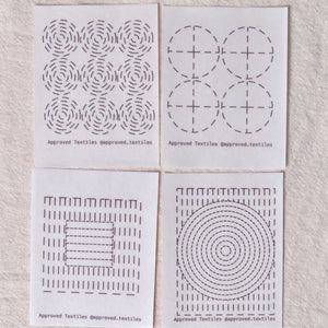 Dissolvable Stitching Guides for Visible Mending "Eva Hesse's Geometric Shapes"