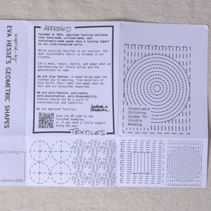 Dissolvable Stitching Guides for Visible Mending "Eva Hesse's Geometric Shapes"