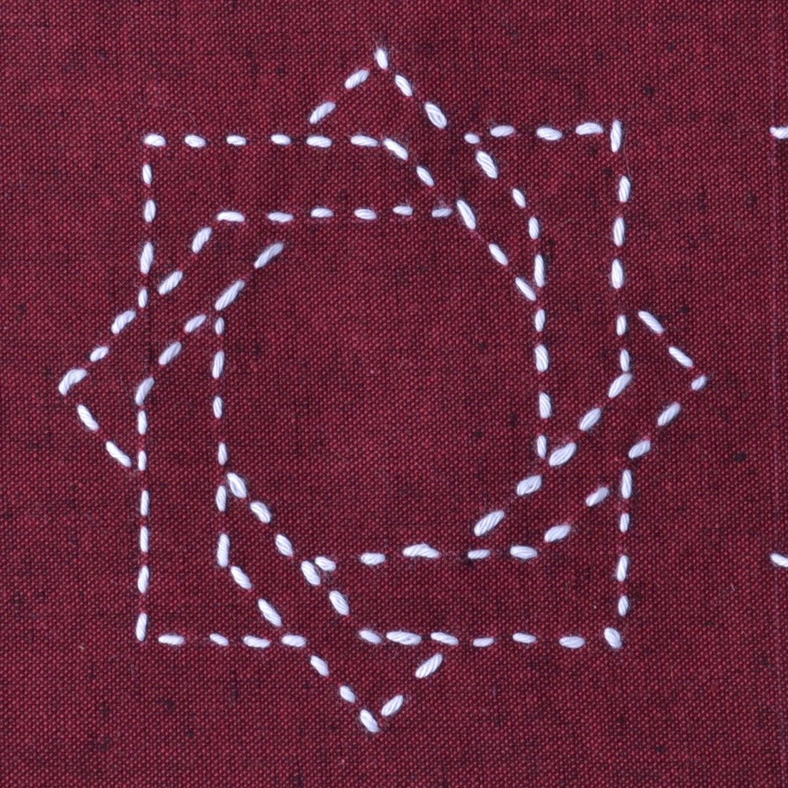 Sashiko Grab & Go Kit: Five Geranium Red Coasters