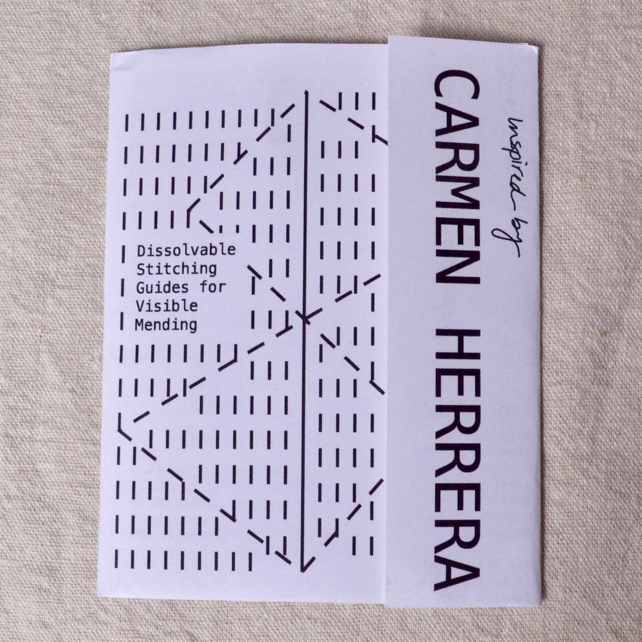 Dissolvable Stitching Guides for Visible Mending "Inspired by Carmen Herrera"