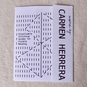 Dissolvable Stitching Guides for Visible Mending "Inspired by Carmen Herrera"