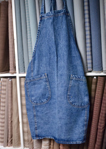 Denim apron blank suitable for sashiko stitching, boto stitching, embroidery applique