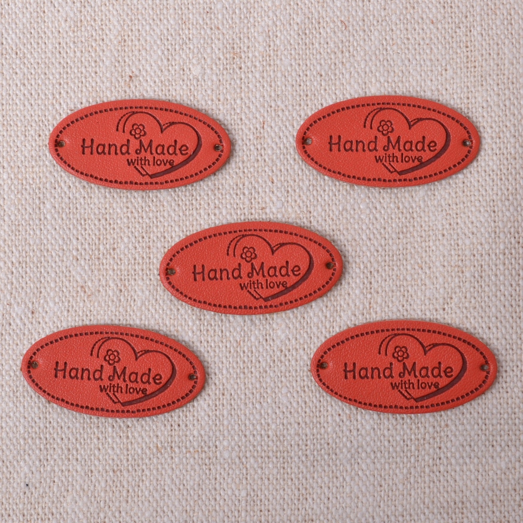sew in labels for sewing projects, red