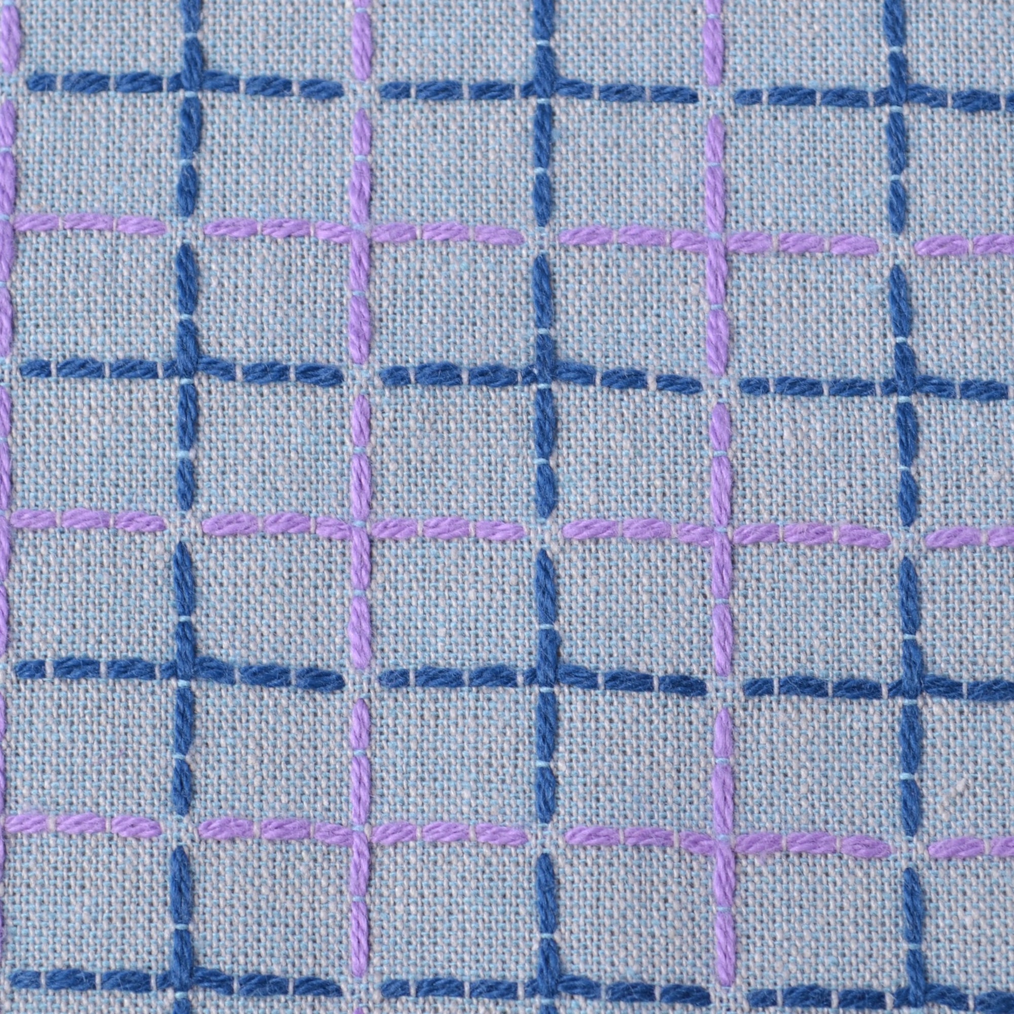 back of blue cotton yarn dyed woven sewing fabric