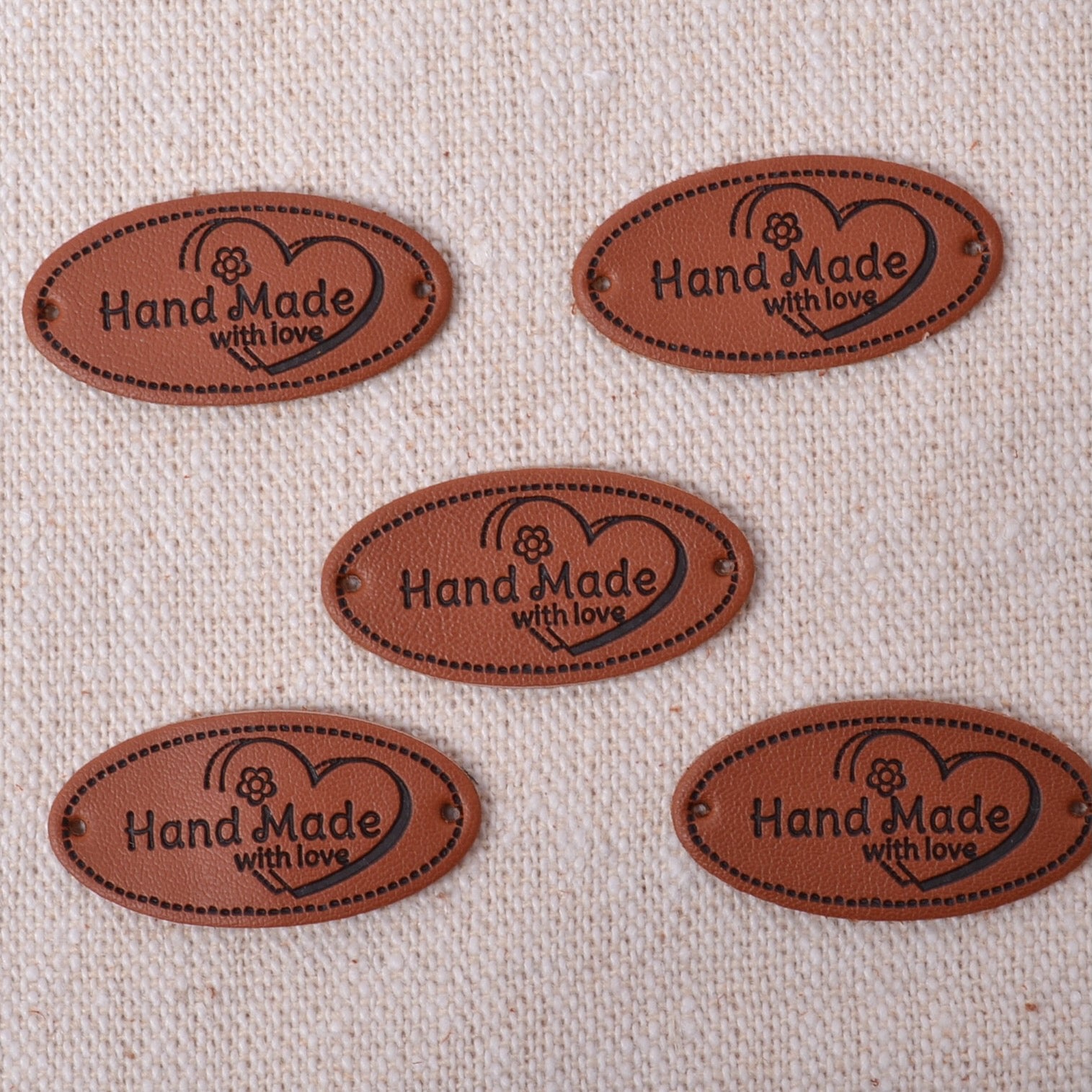 sew in labels for sewing projects, brown