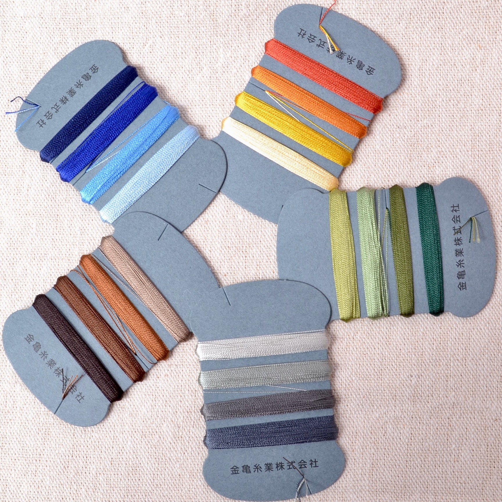 Kinkame Silk Thread, 4 Colour Cards 