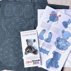 pattern printed on fabric for sashiko teddy bear