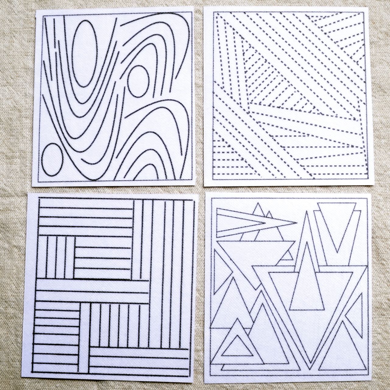 Dissolvable Stick & Stitch Transfer Patterns "Geometrics"