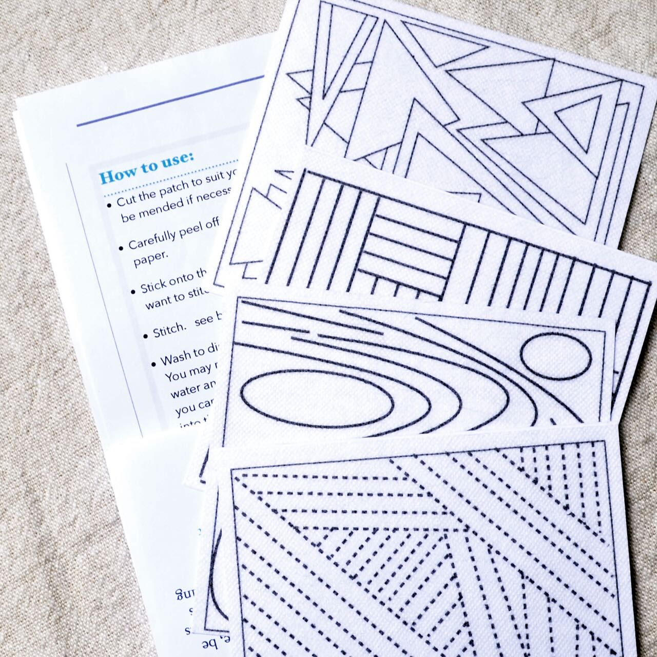 Dissolvable Stick & Stitch Transfer Patterns "Geometrics"