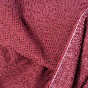 cotton sewing fabrc, red with stitched lines