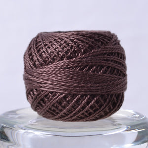 Valdani Variegated Hand Dyed Perle Cotton Thread, Rich dark Brown