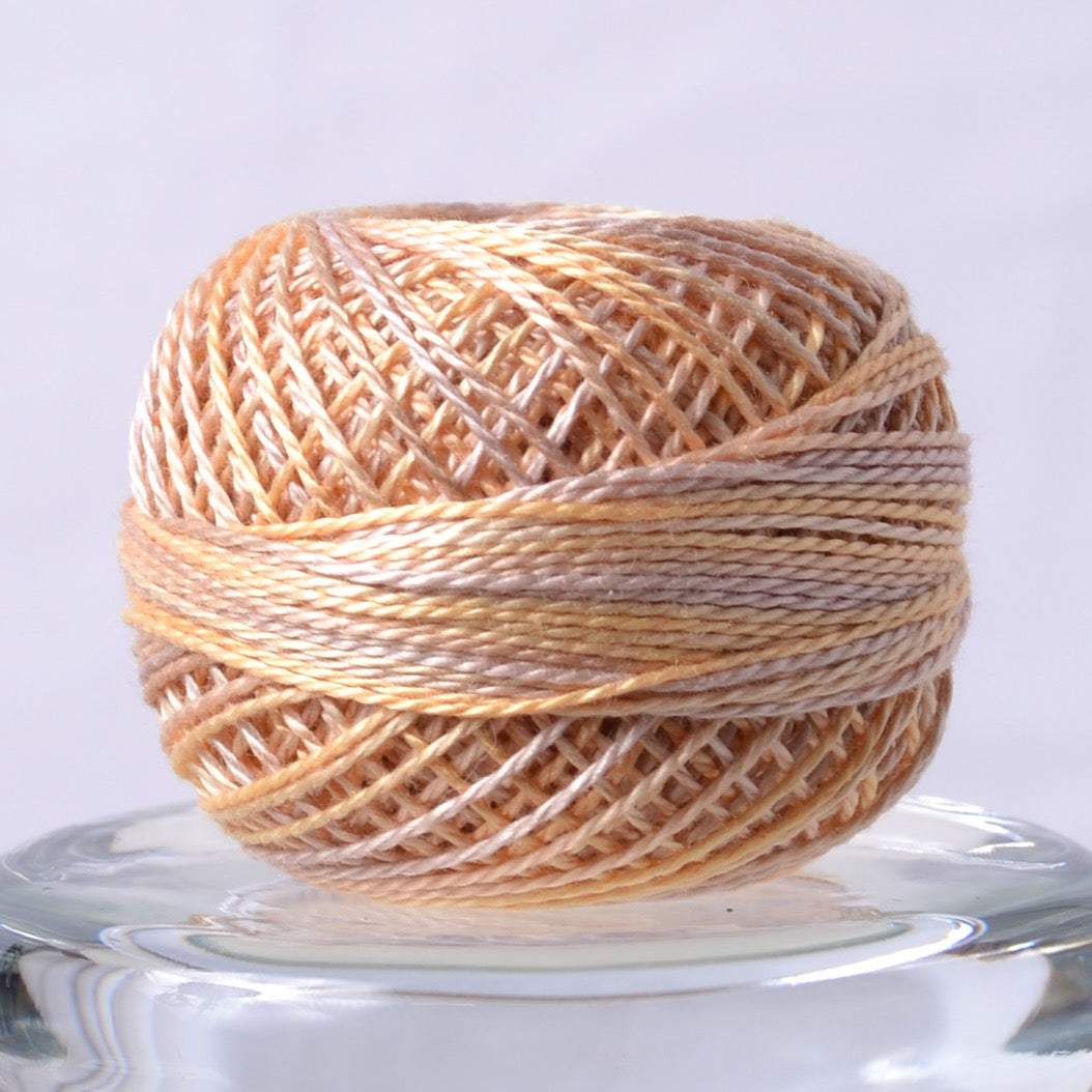 Valdani Variegated Hand Dyed Perle Cotton Thread, Faded Marygold