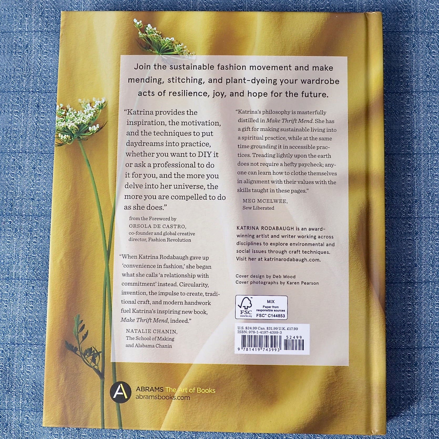 Back cover of  Make, Thrift, Mend Book by Katrina Rodabaugh