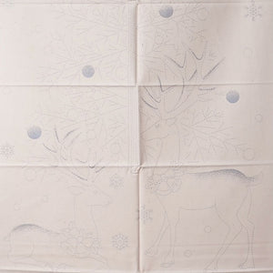 Sashiko Panel, Woodland Christmas with Silver accents
