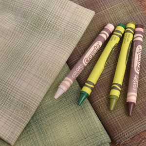 Dyed Yarn Cotton Fabric Bundle of 3, Three with Green 