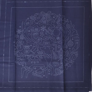 Sashiko Panel, Seasons Greetings 2 Christmas motifs
