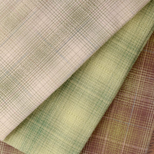 Dyed Yarn Cotton Fabric Bundle of 3, Three with Green 